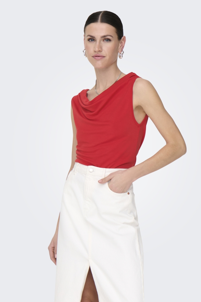 JDYESTER S/L WATERFALL TOP JRS 15351679 MARS RED